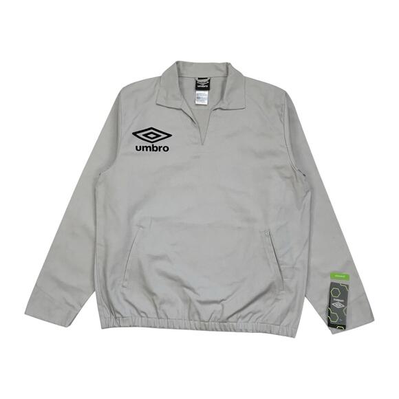 Umbro Long Sleeve Drill Sweatshirt Mens Medium M Gray Pullover Crewneck Futbol - Picture 1 of 4